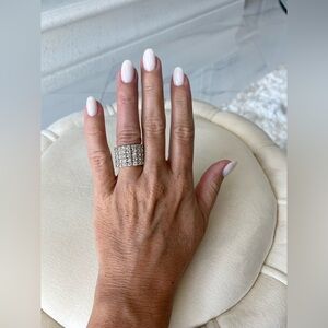 Rhinestone Diamond Thick Bling Stretch Ring New NWT